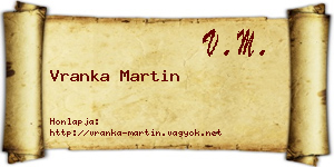 Vranka Martin névjegykártya
